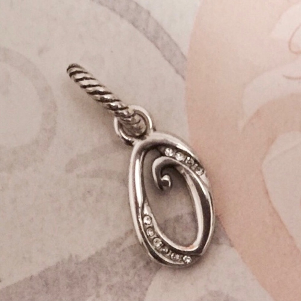 🆕 Brighton Number Zero #0 charm Silver dangle with crystal accents Retired